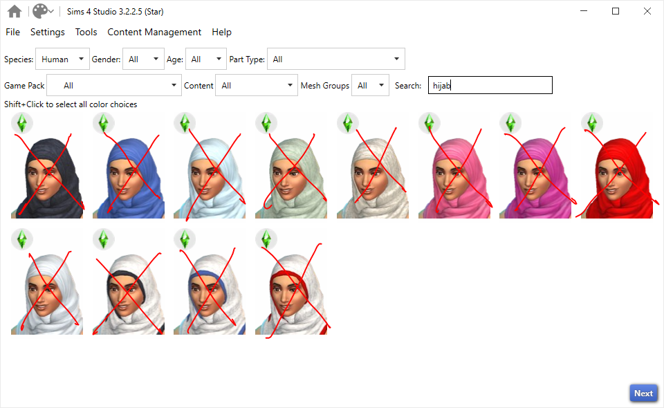 Sims hijabs